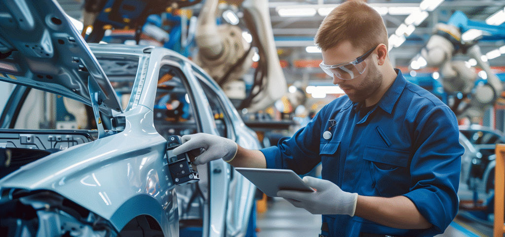 Karosserie & Lack Digitalisierung in moderner Werkstatt mit digitaler Planung
